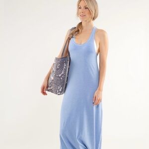 Lululemon Heatwave Midi Dress Women’s Size 6 Wee Stripe White Porcelaine